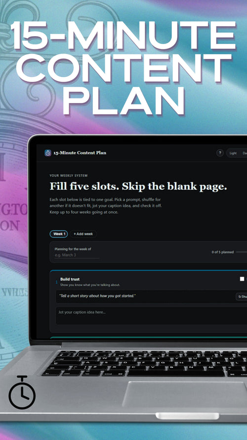 15 Minute Content - Social Media Content Planning App